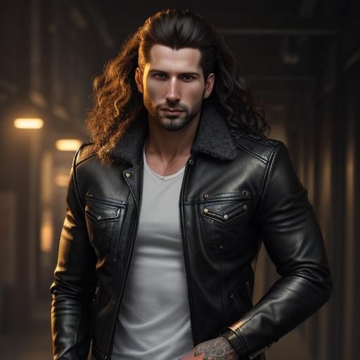 Photorealistic Portrait of a Man with Curls