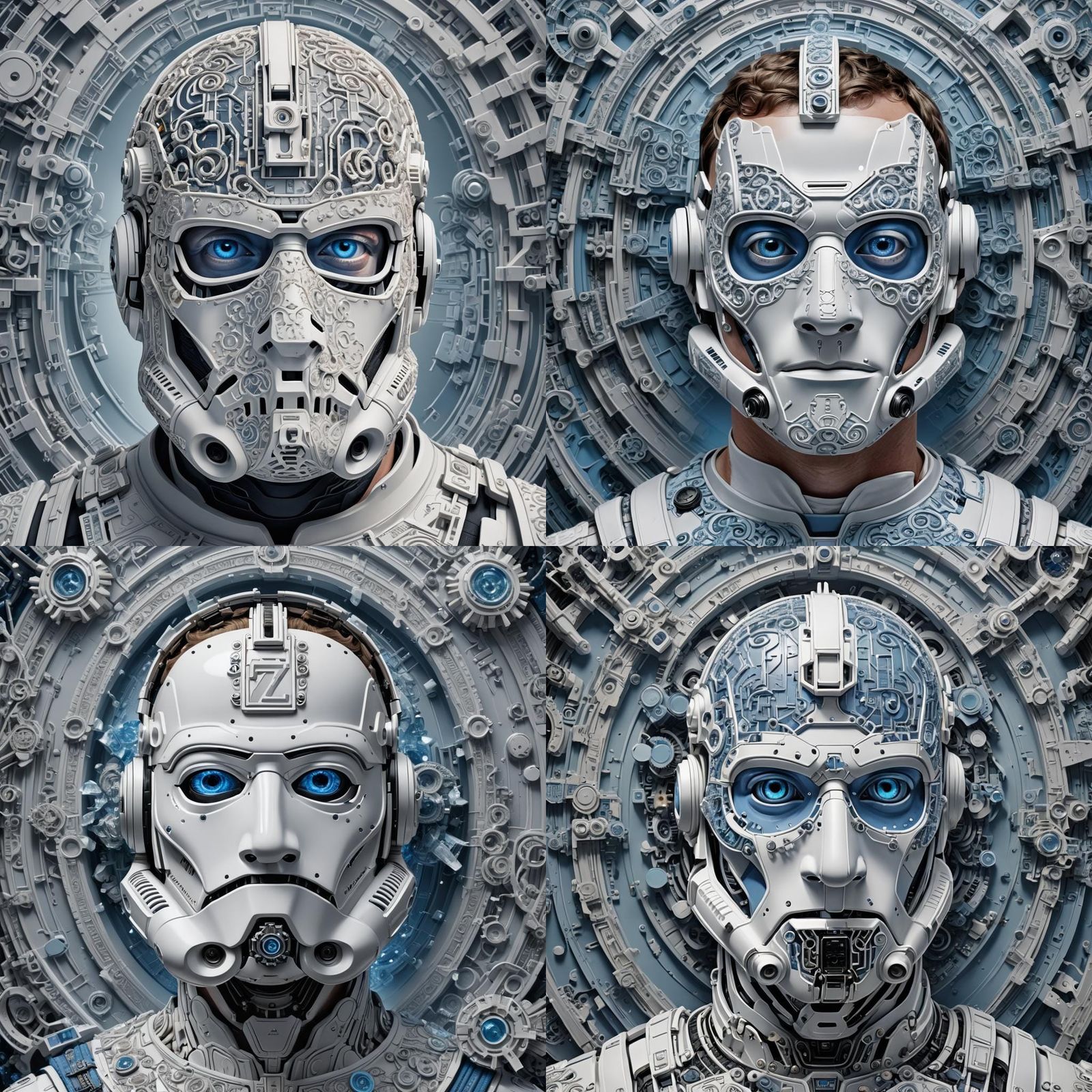 Hyperrealistic Renaissance Portrait with Stormtrooper Mask