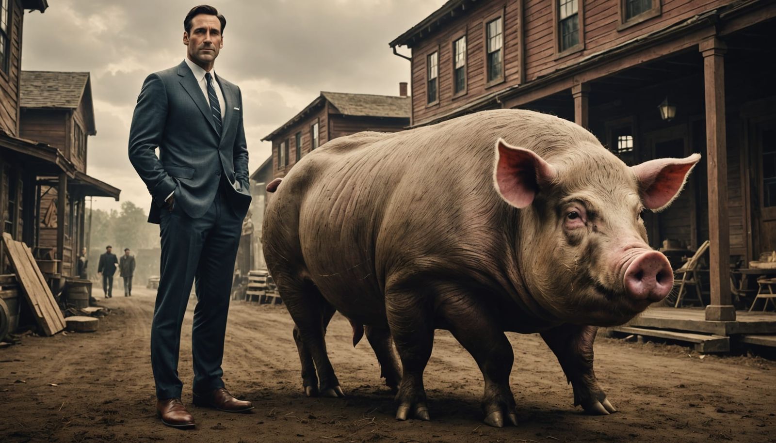Jon Hamm as a Gentle Giant Amidst a Humble Hog