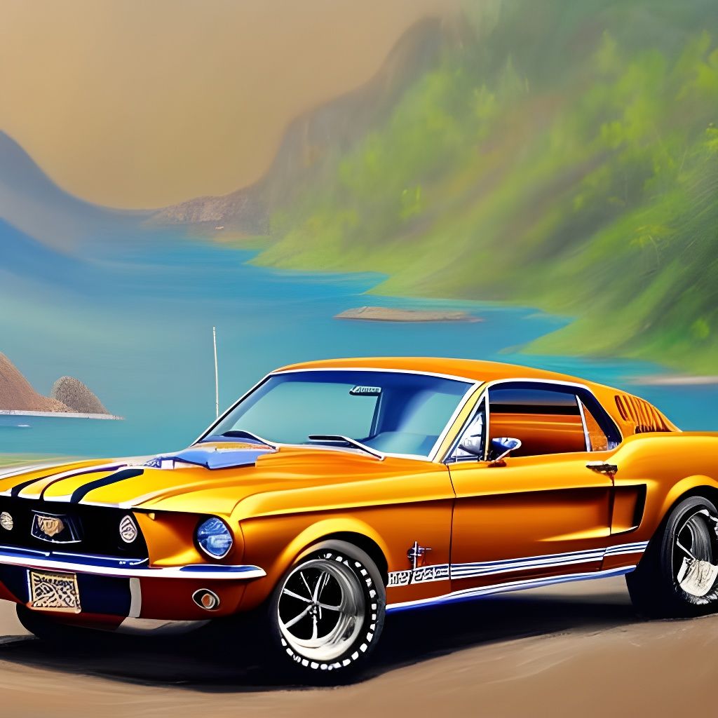 Acapulco Blue 1968 Mustang on Scenic Road