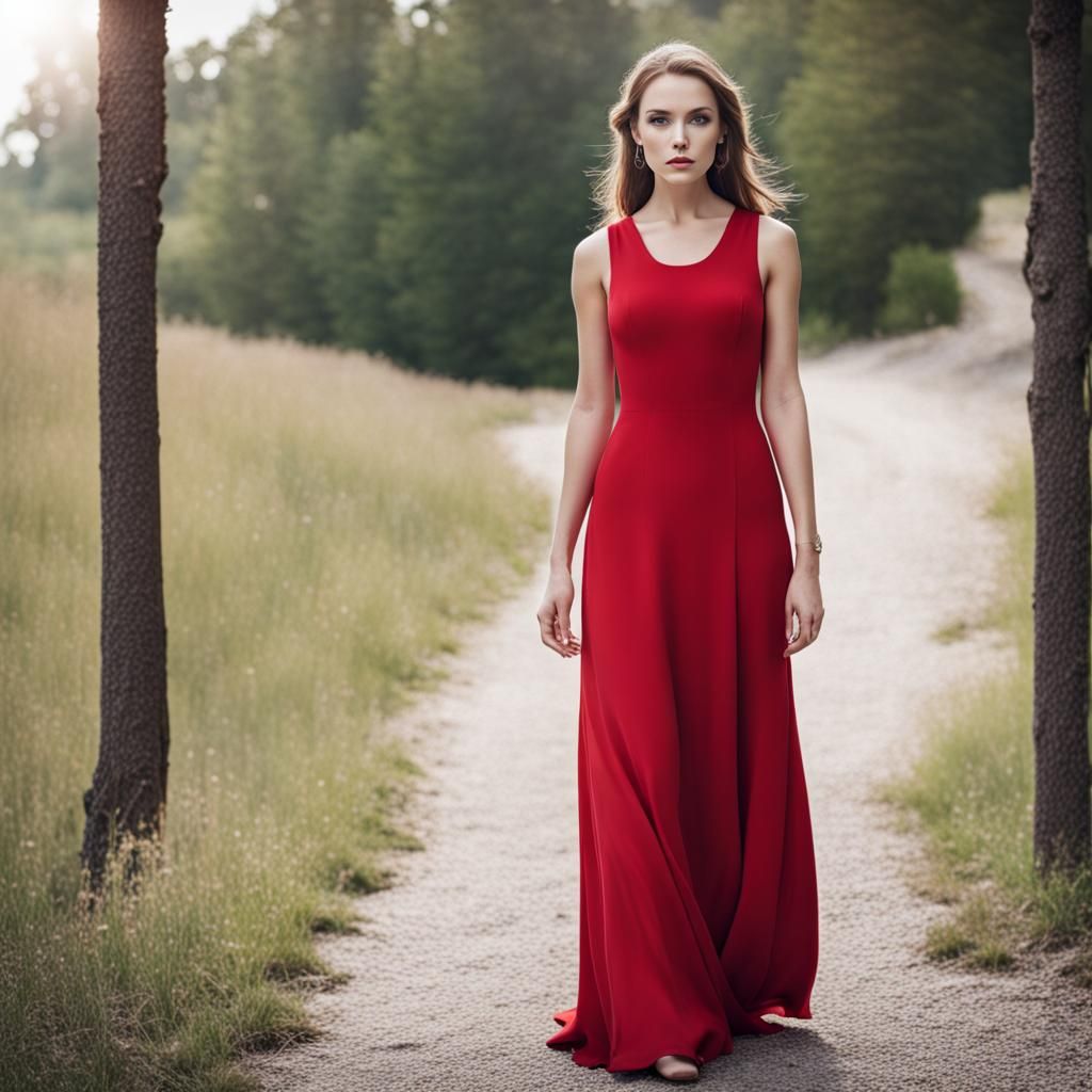Sleeveless Red Gown: A Modern Silhouette