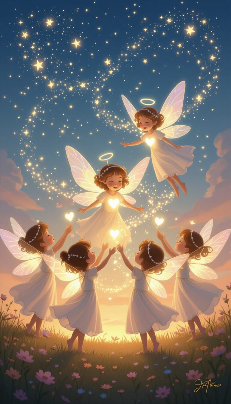 Celestial Dance of Joyful Angelic Fairies