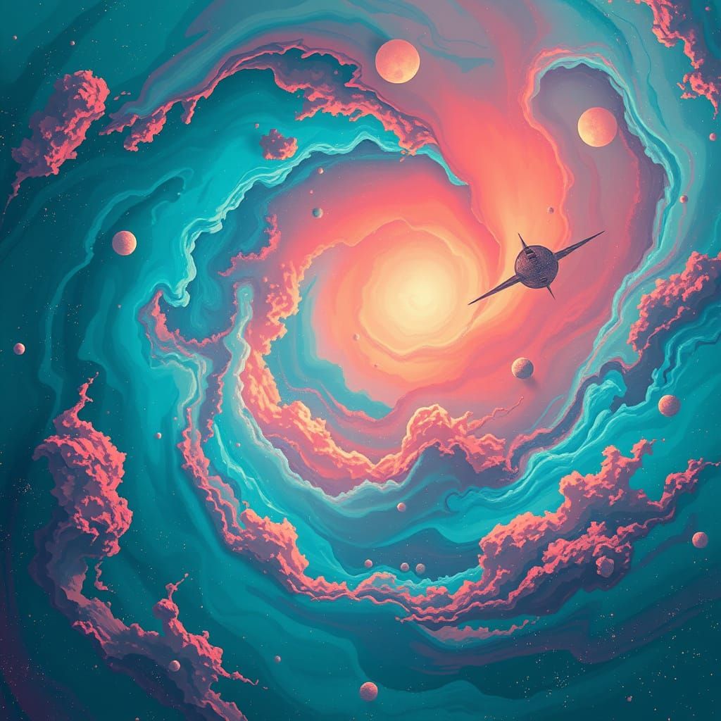 Vibrant Nebula in Celestial Landscape