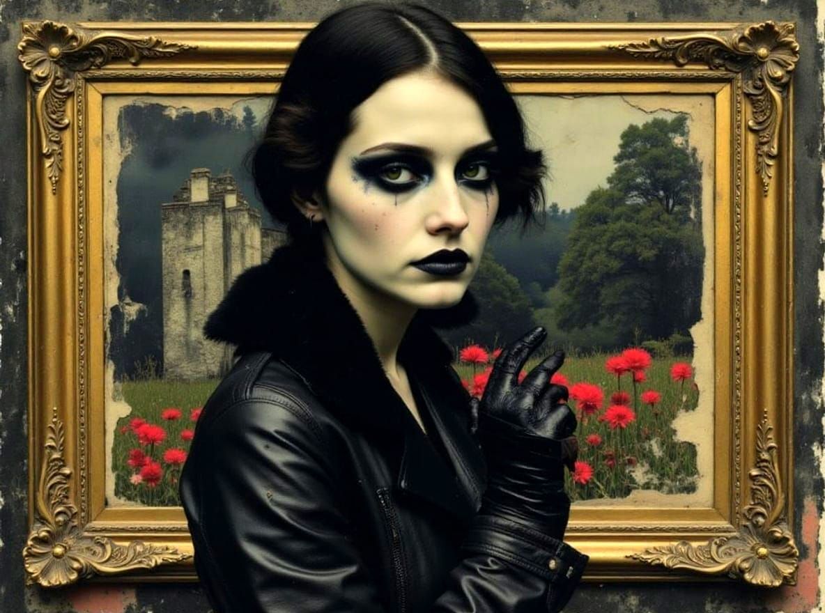 Gothic Portrait in Gilded Frame