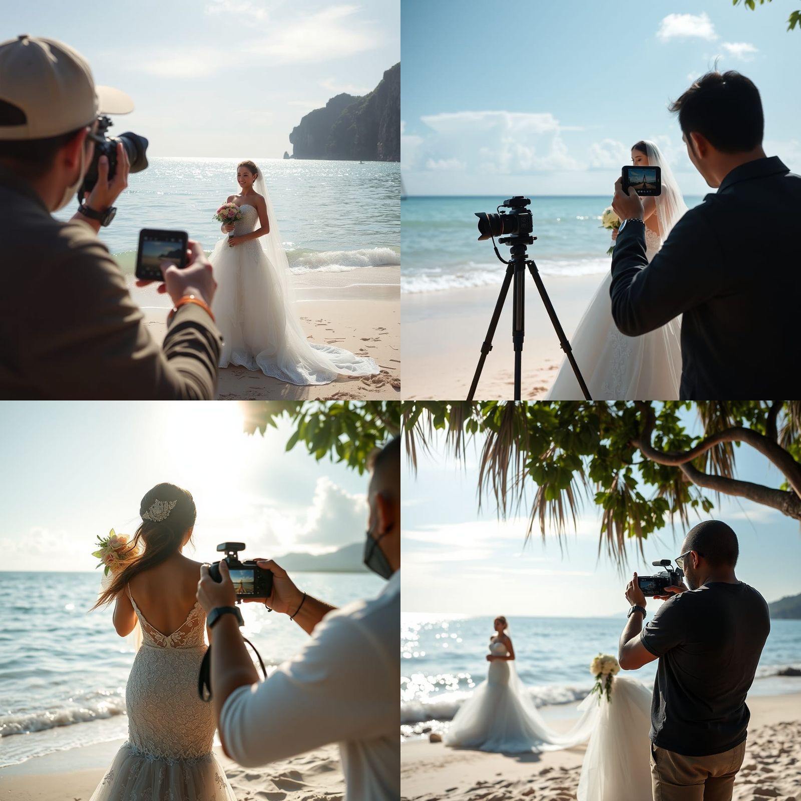 Bride Photoshoot on Thailand Beach: 3D Render