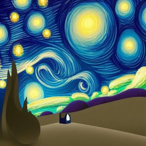 Starry Night Reimagined as 3D Digital Art