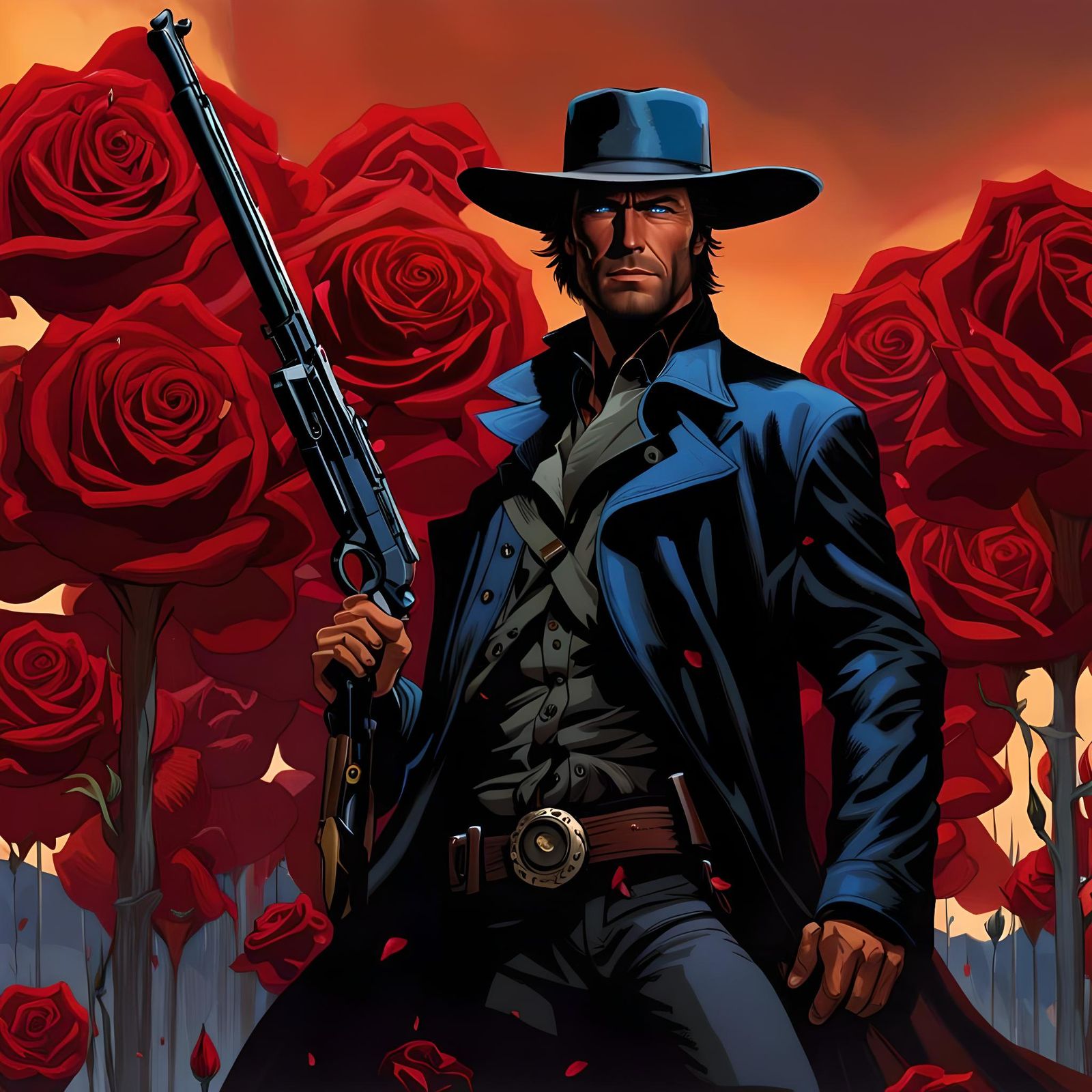 Cowboy Roland Deschain at the Dark Tower