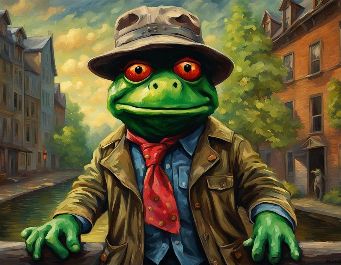 Jason Voorhees and Kermit the Frog mashup.