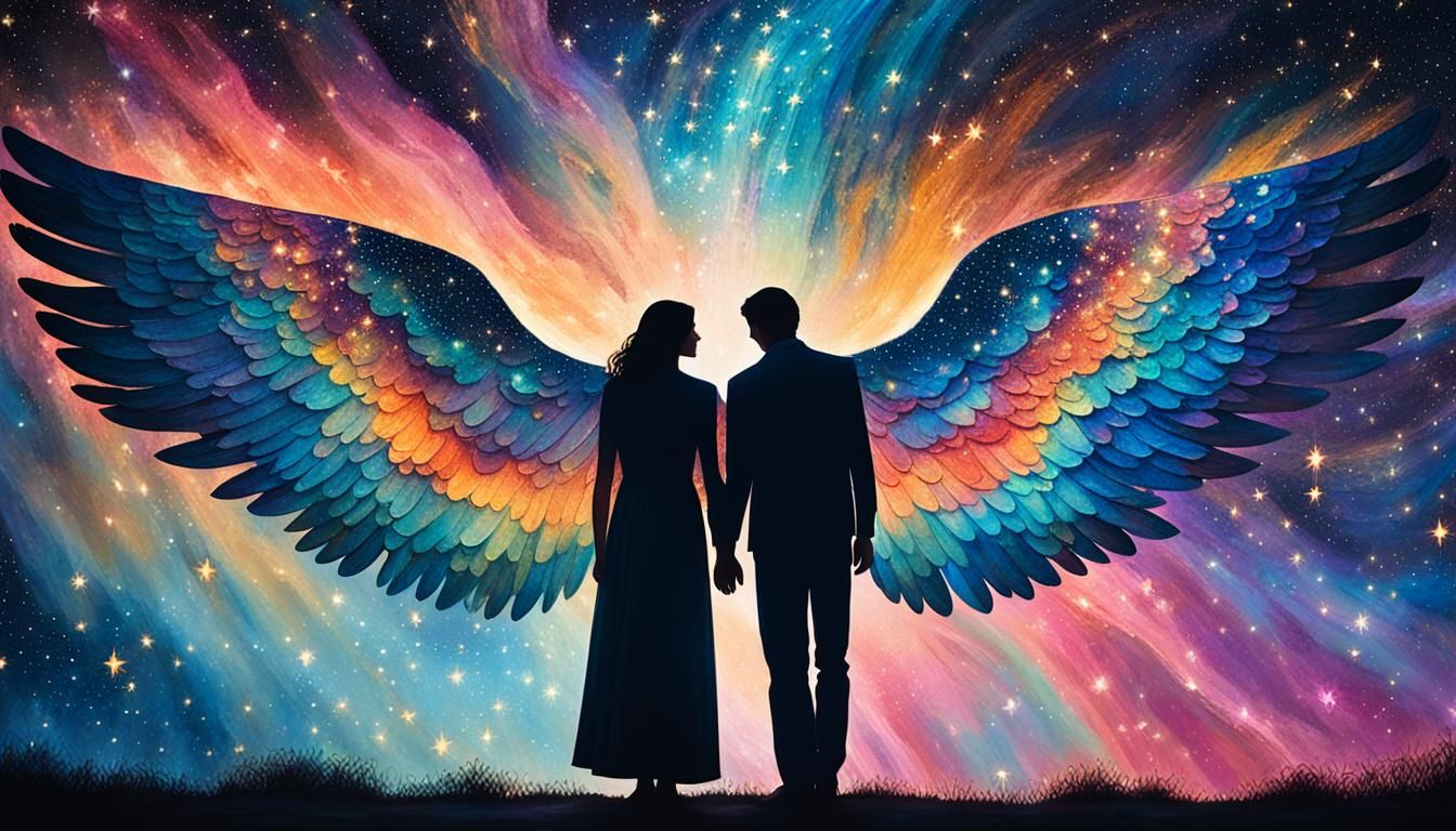 Cosmic Couple Under Starry Sky in Rothko Style