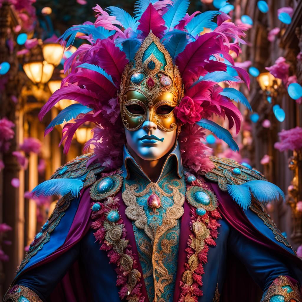 Bioluminescent Carnival Figure in Hyperreal Detail