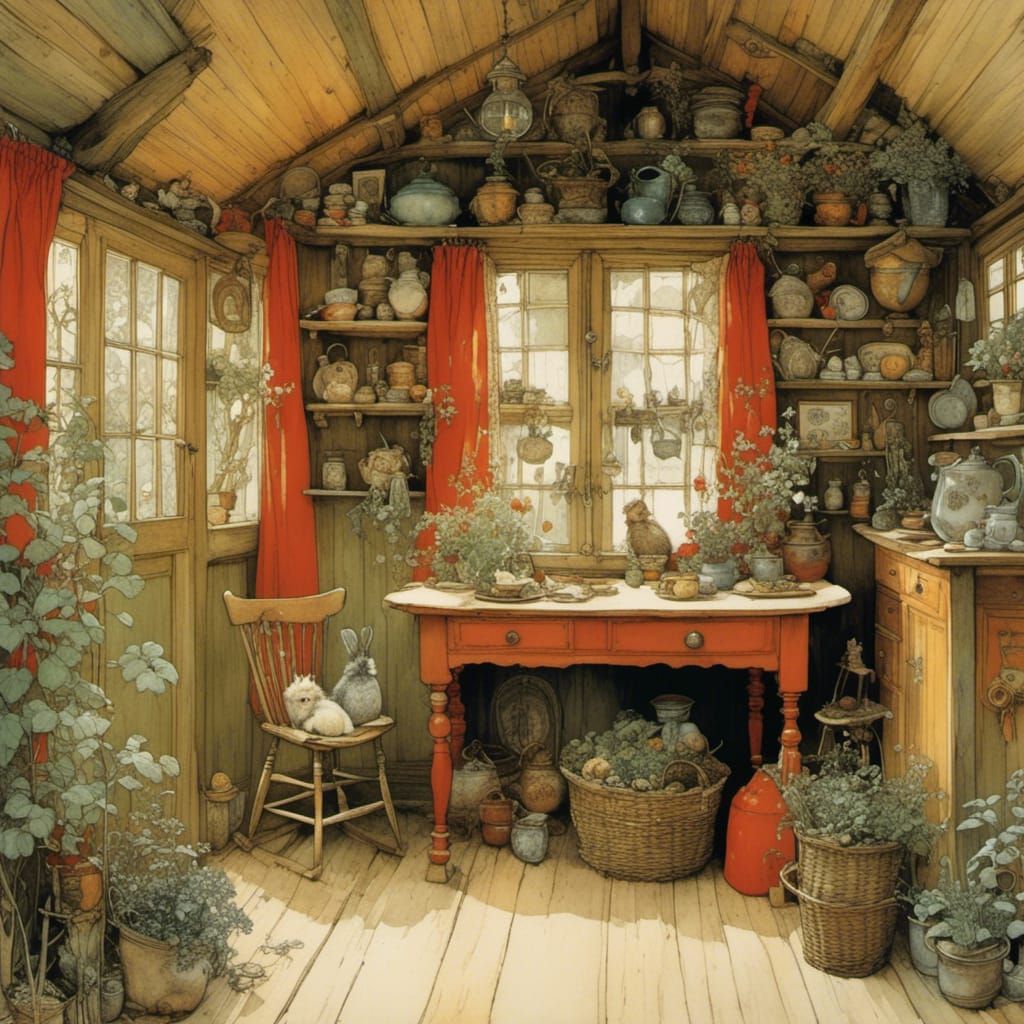 Cabin in Woods: Historical Painting Style