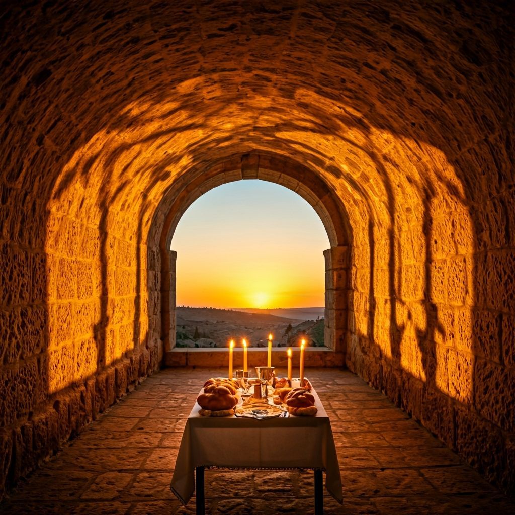 Mystical Shabbat Table in Ancient Safed Cave