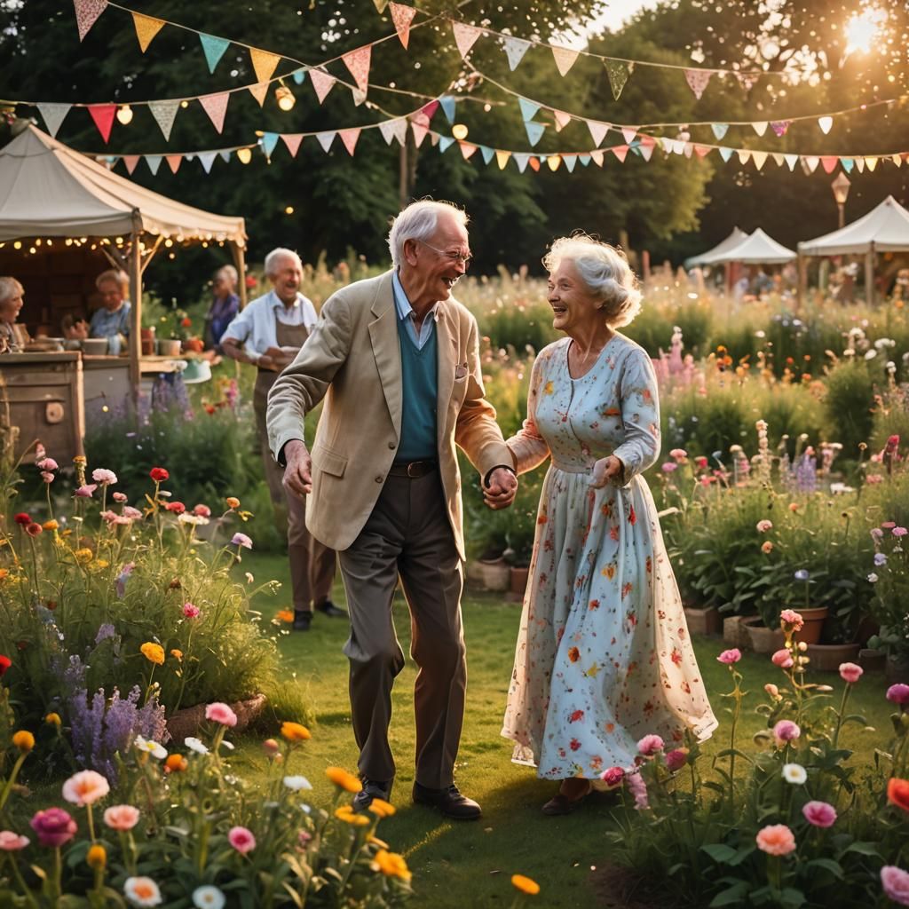 Magical Flower Field Waltz at Golden Hour