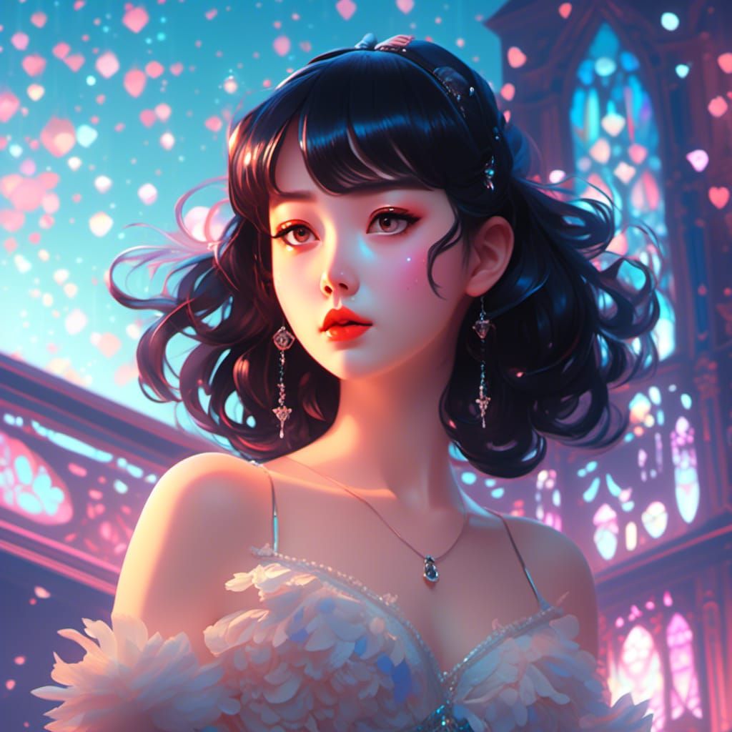 Dreamy 50s Pin-Up in Latex Corset