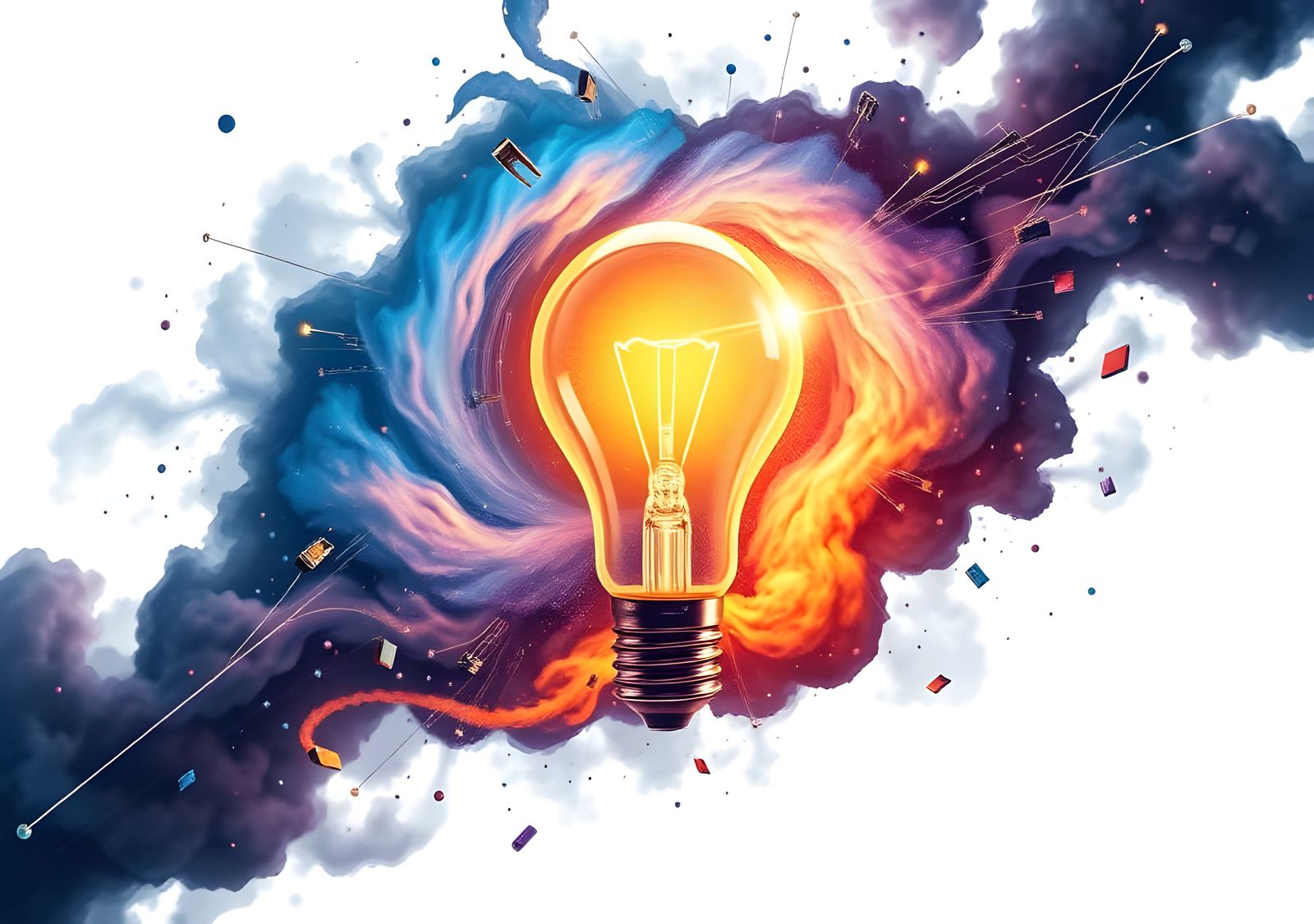 Technology Light Bulb Concept Art in 8K