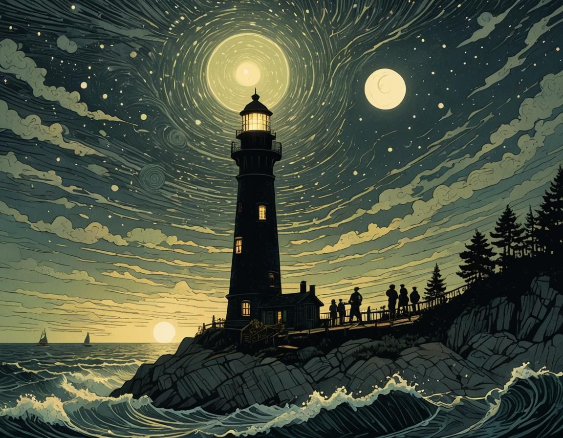 Lighthouse Keeper's Mysterious Tale Unfolds in Etched Lines