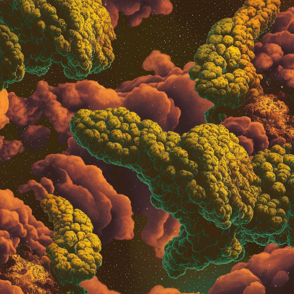 Warm Abstract Galactic Moss Texture