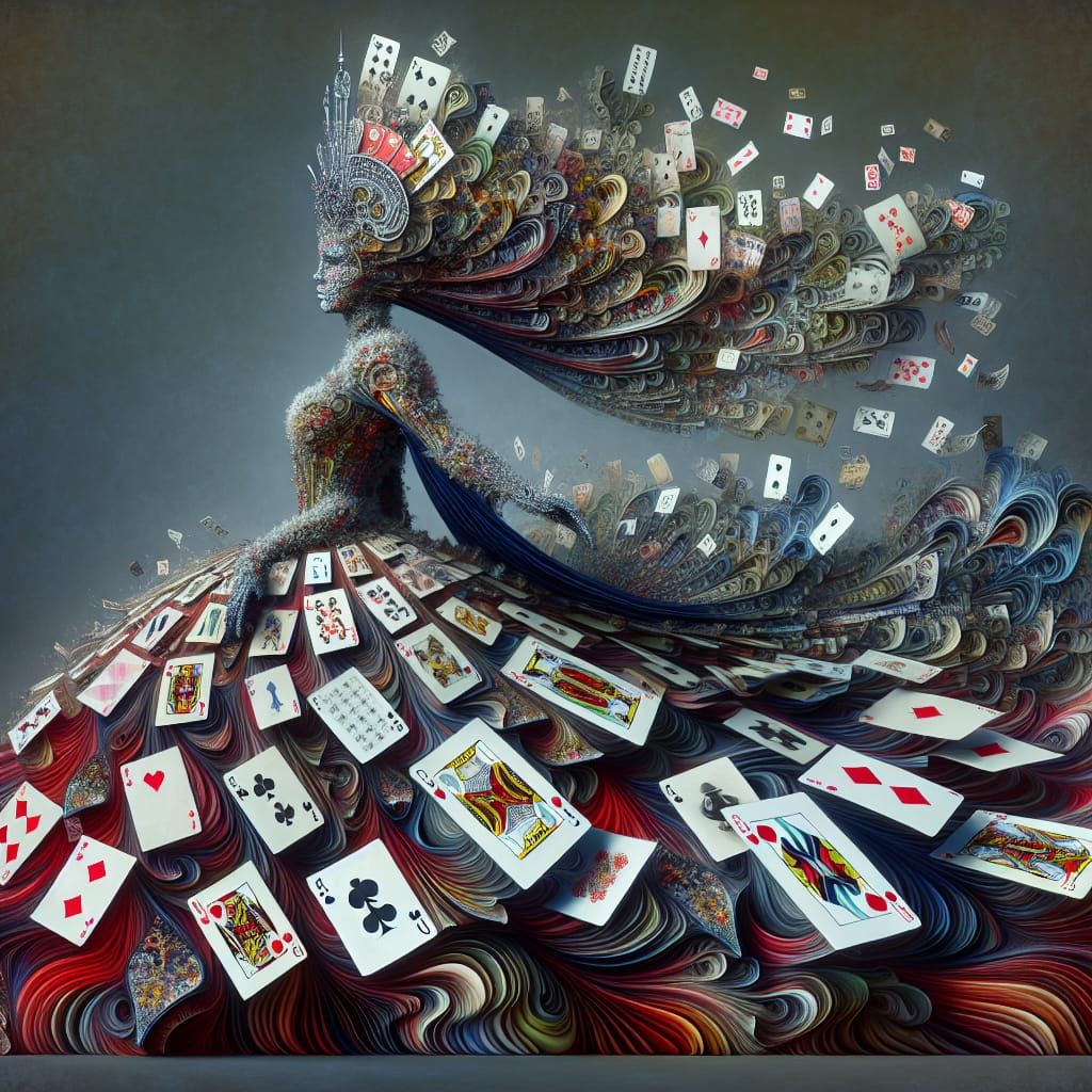 Queen of Playing Cards in Fantasy Concept Art