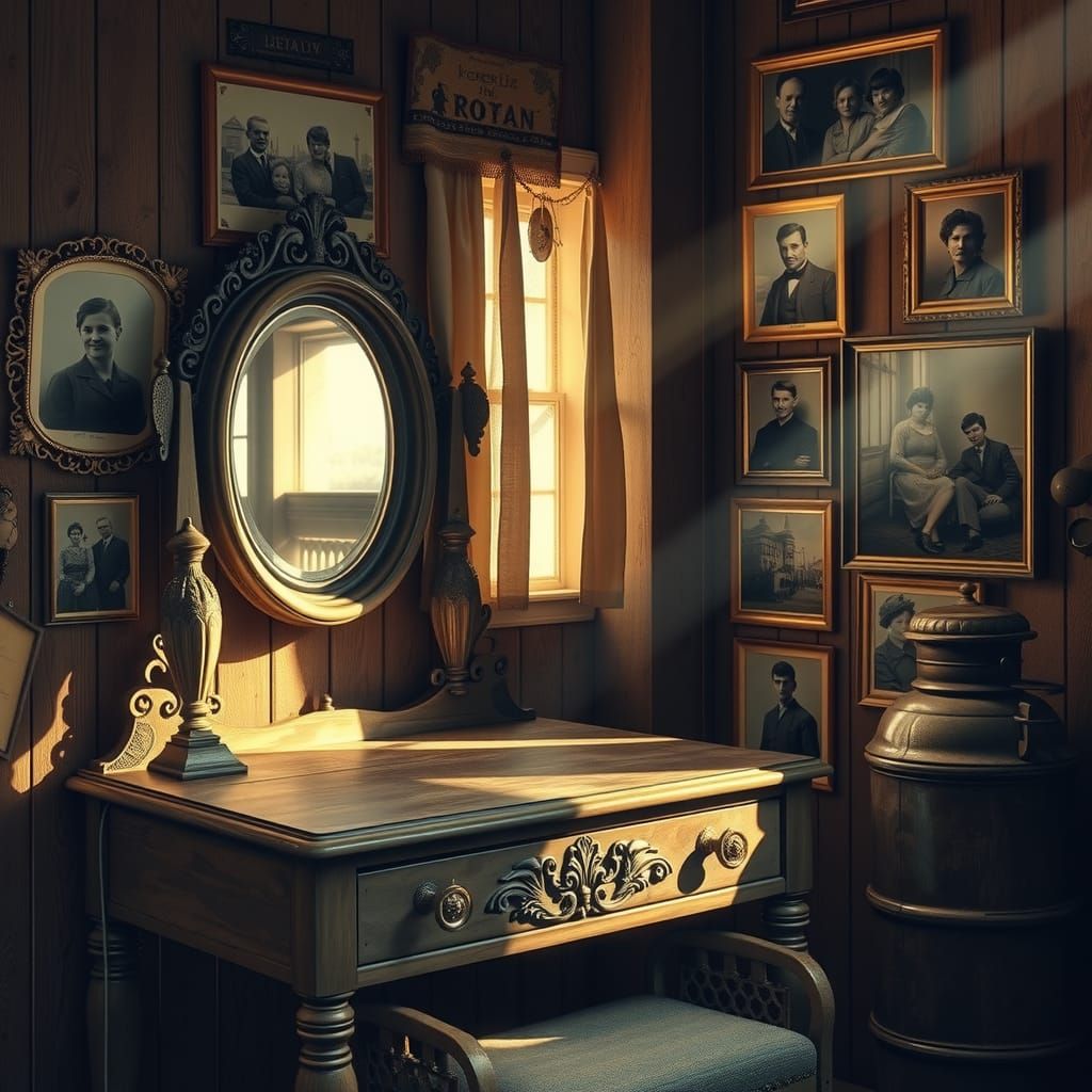 Nostalgic Farmhouse Interior in Vintage Style