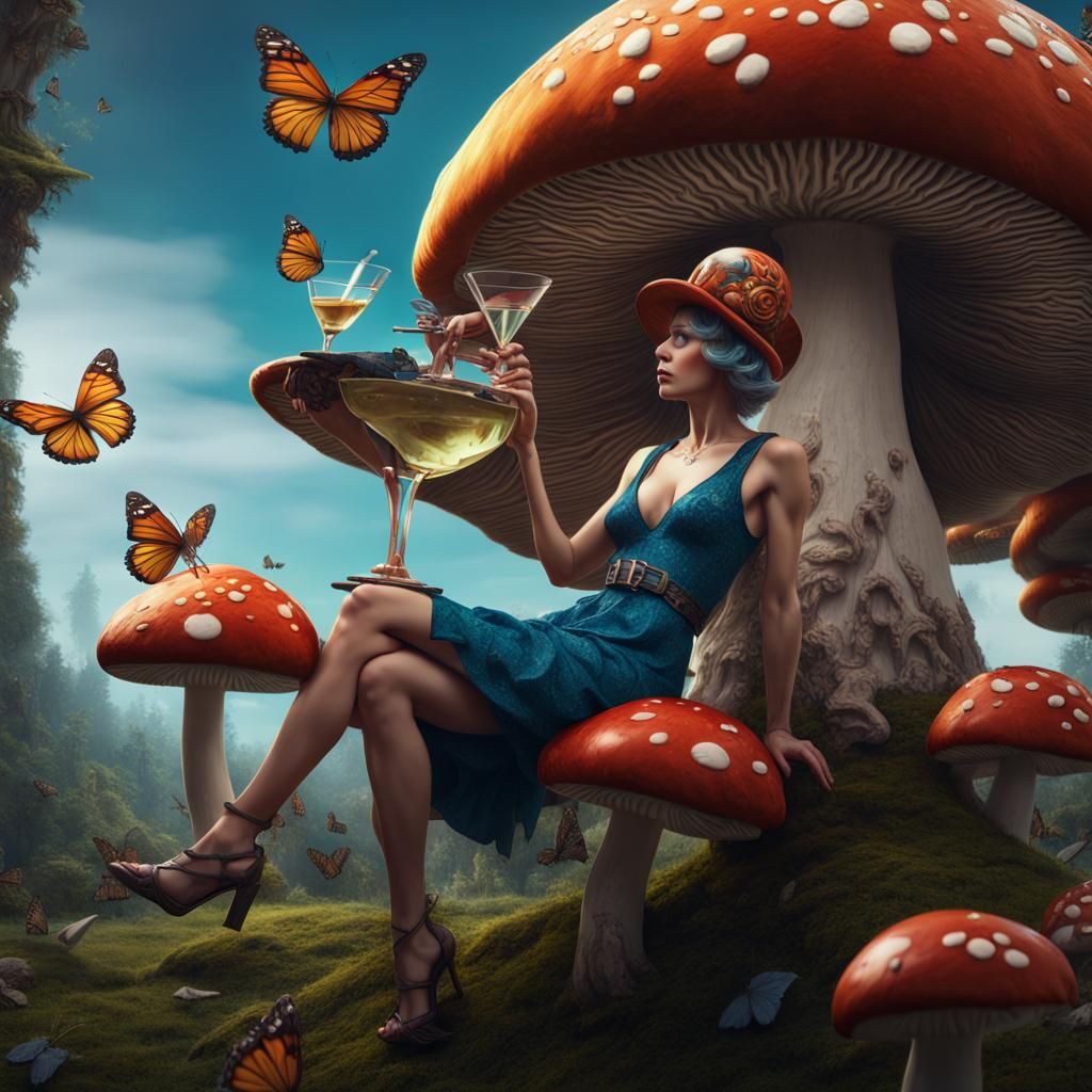 Woman with Butterflies, Fantasy Concept Art