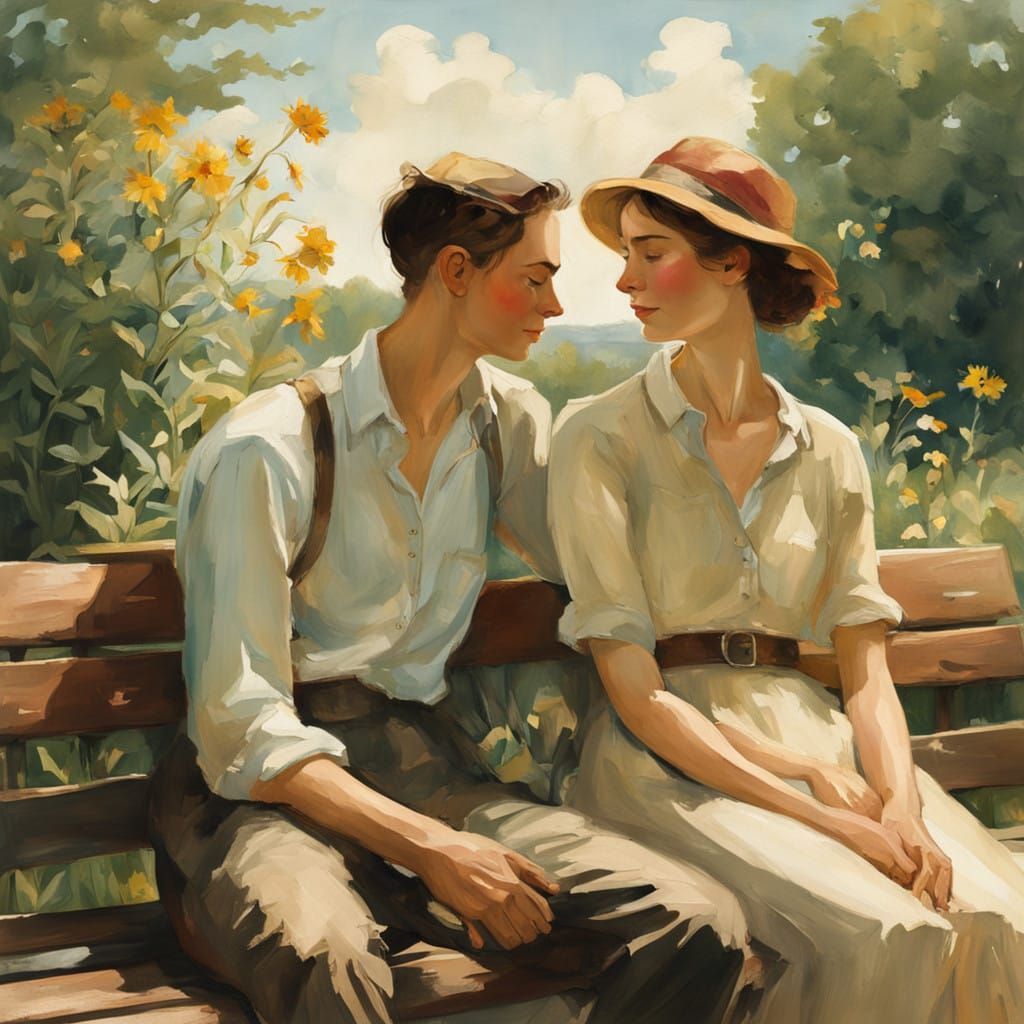 Young Friends Share a Heartwarming Moment in Serene Nature