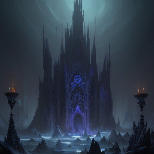 Surreal Frostbitten Temple in Icy Haze