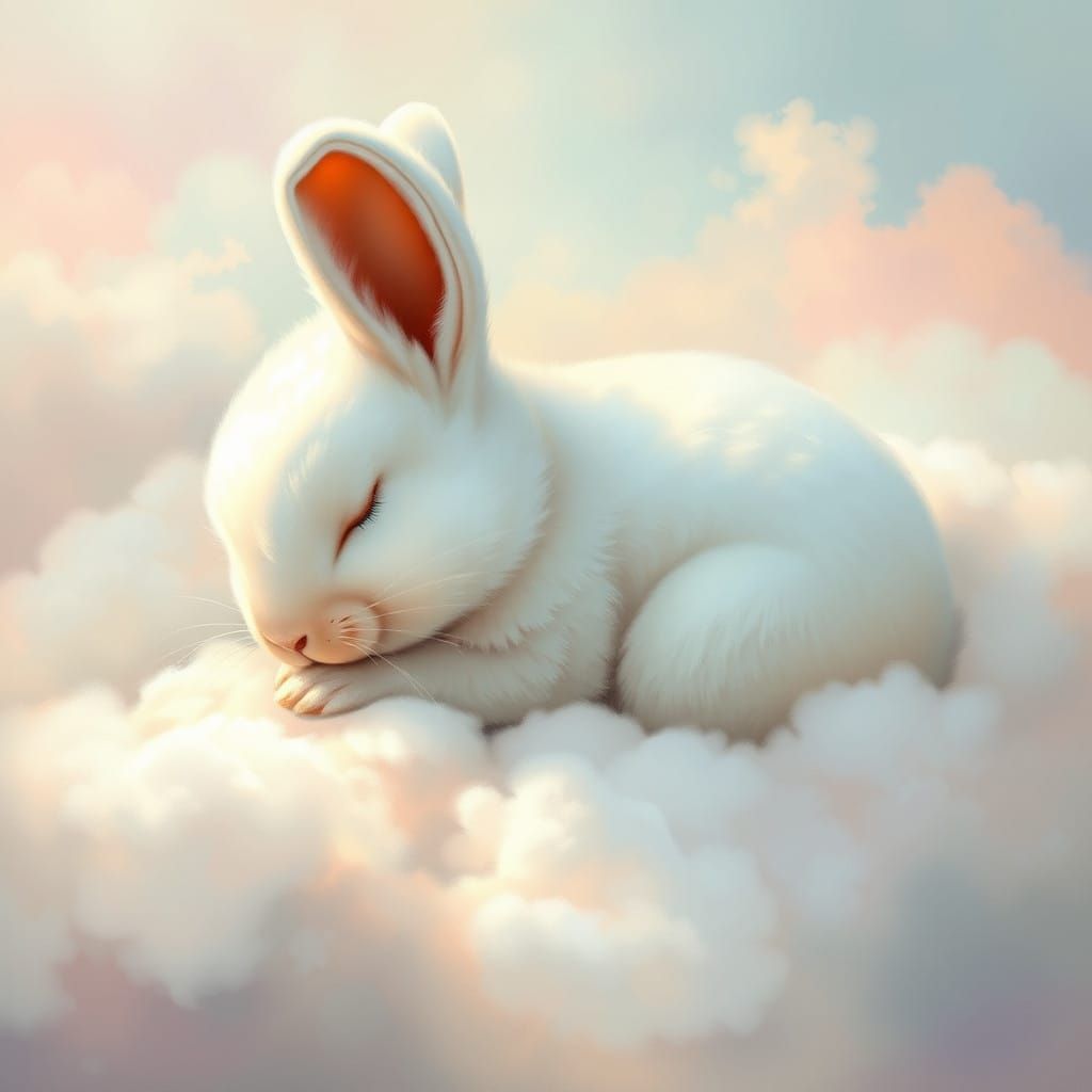 Cute sleepy rabbit