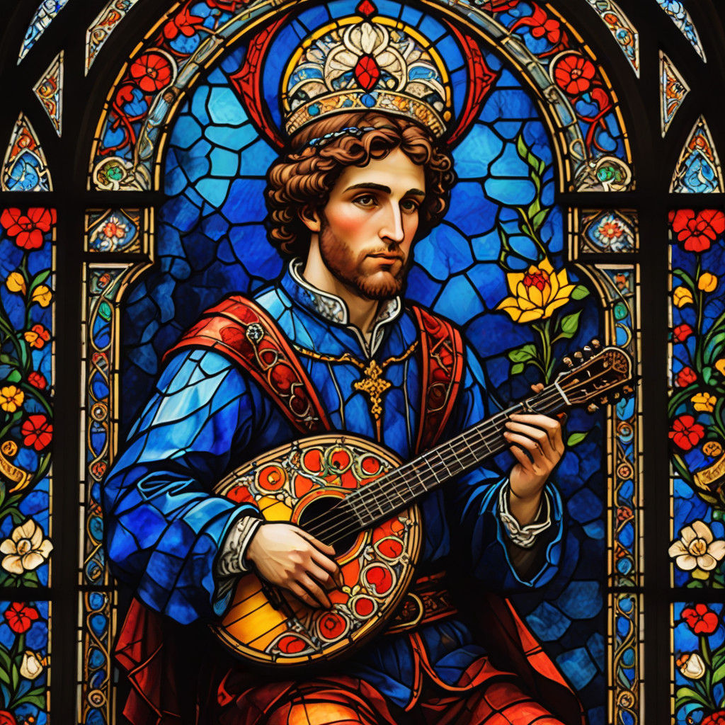 Medieval Stained-Glass Masterpiece: Troubadour's Elegy