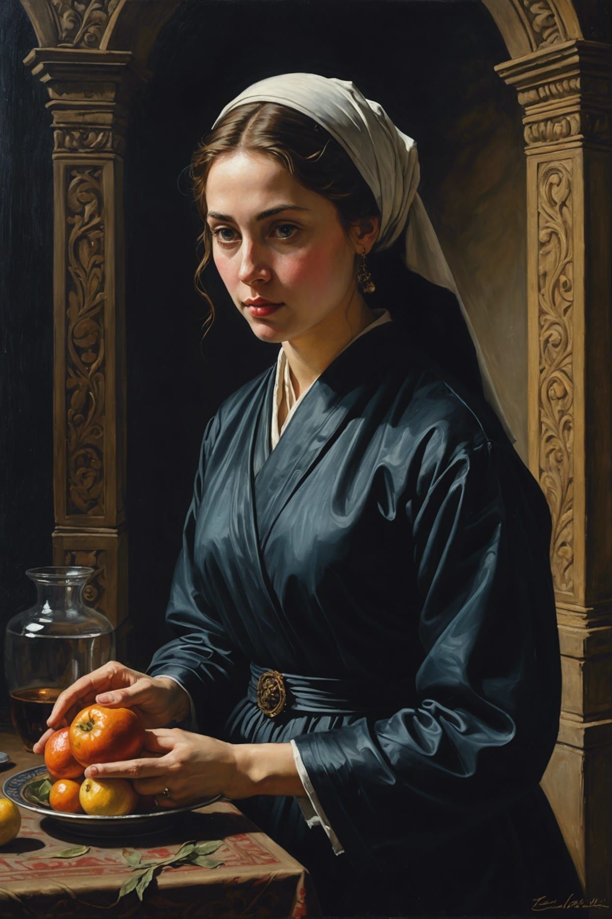 Dynamic Oil Painting with Impasto and Chiaroscuro