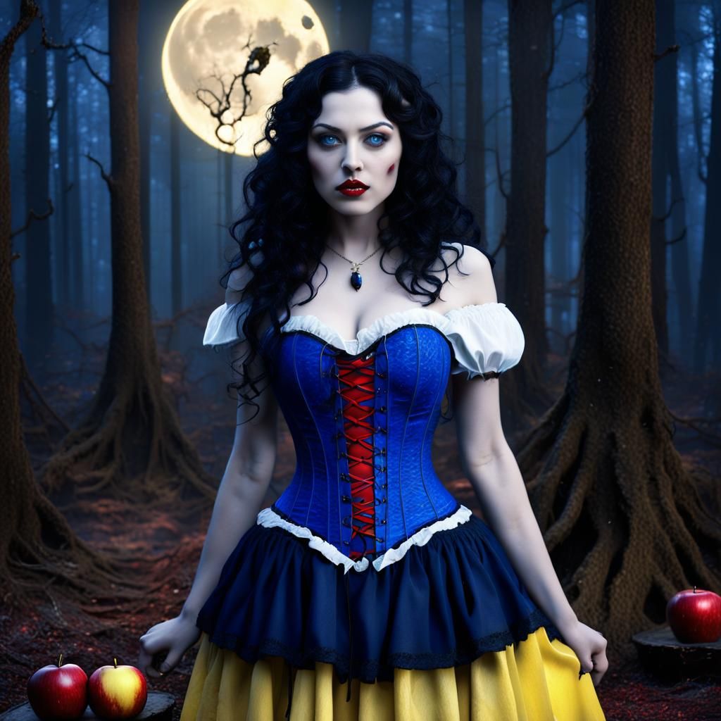 Gothic Snow White in Dark Forest