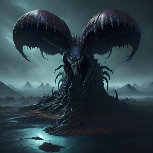 Venomous Alien Abduction Nightmare in Detailed Matte Paintin...