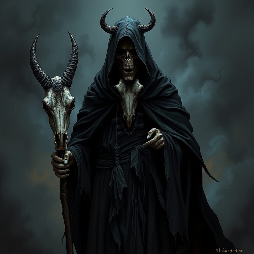 Dark Cleric in a Haunting, Gothic Atmosphere