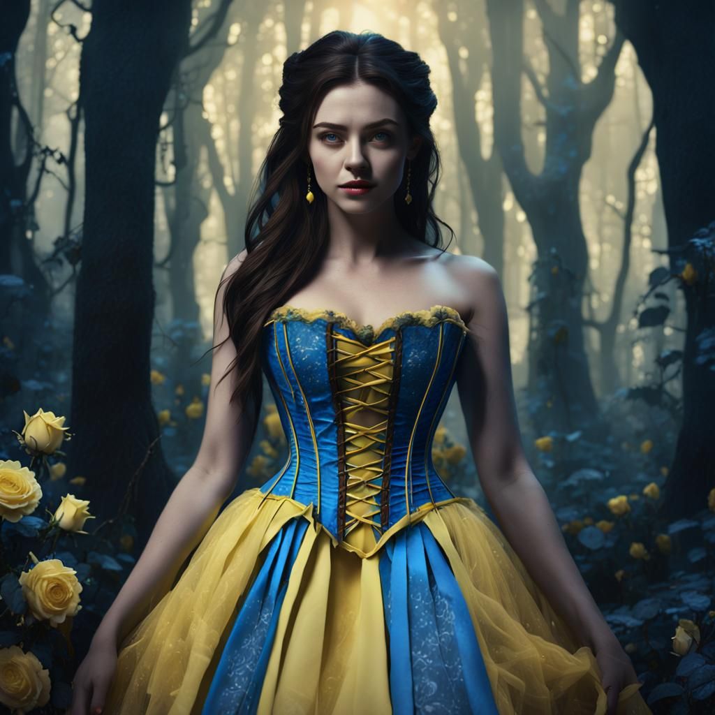 Gothic Fairytale Belle in a Dark Forest