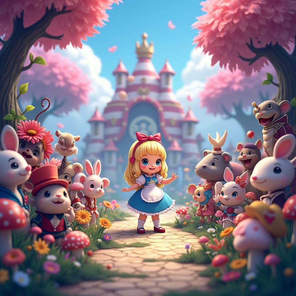 Chibi Alice in Wonderland: 3D Anime Concept Art