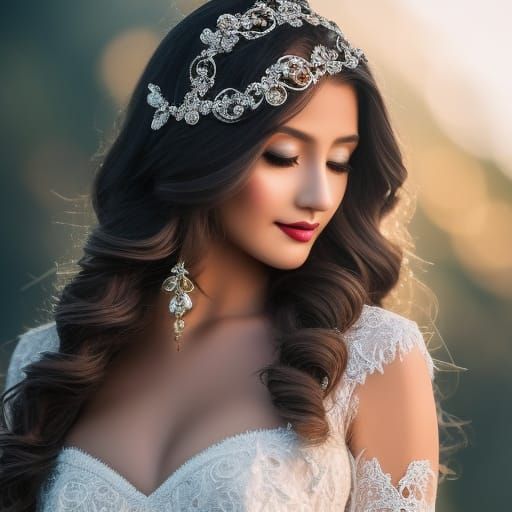"Beautiful Realistic, highly detailed young lady with long w...