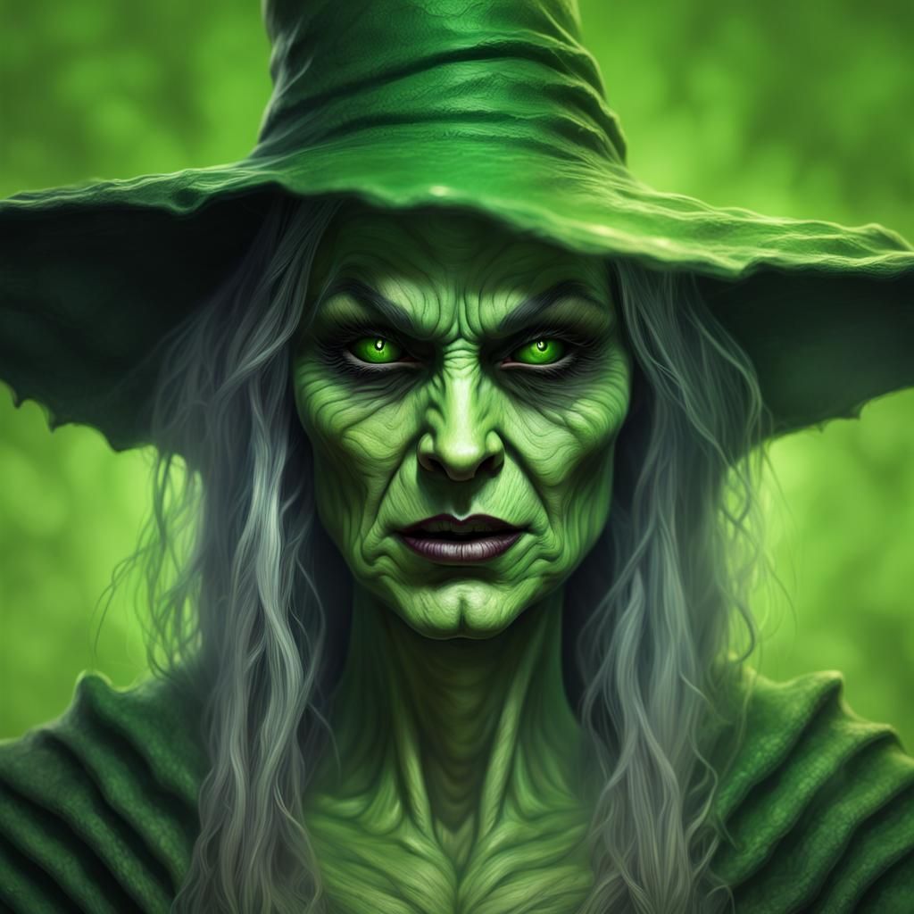Wicked Witch of the West in Hyperrealistic Style