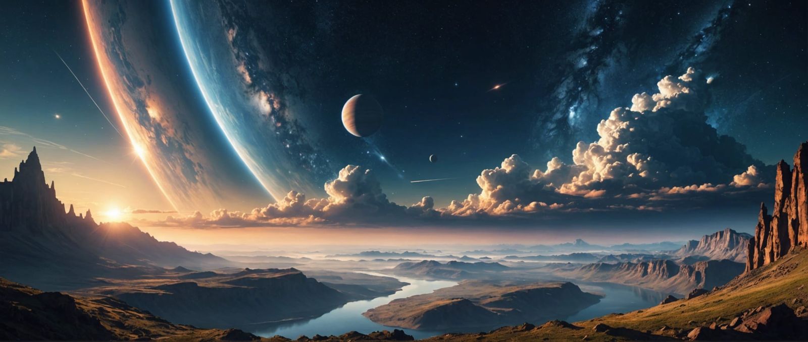 Epic Serene Heavenly Space Landscape