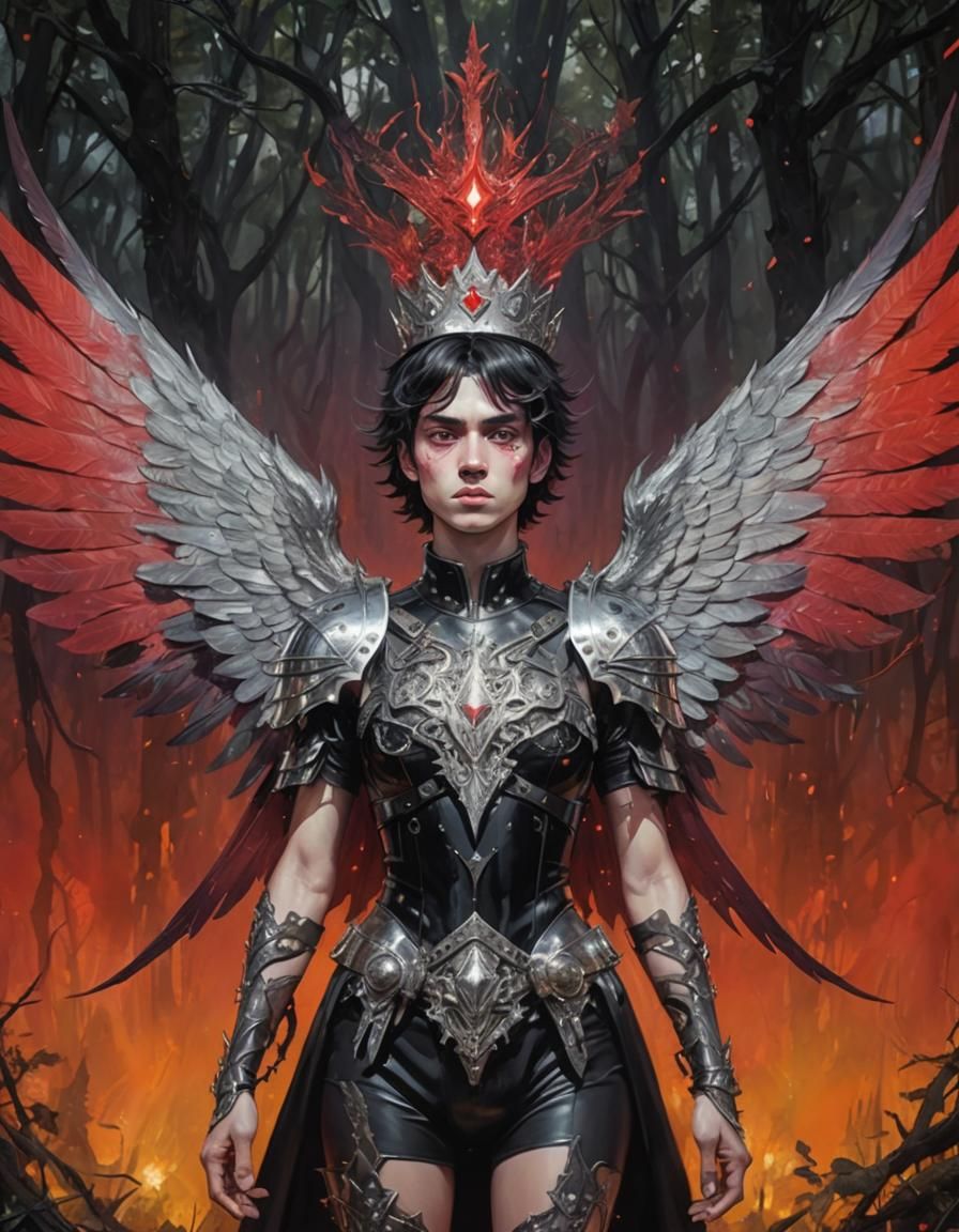 Futuristic God in Post-Apocalyptic Landscape