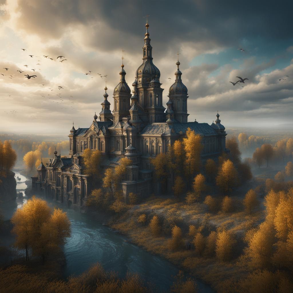 Fantastical Matte Painting of Ukraine in Deep Color