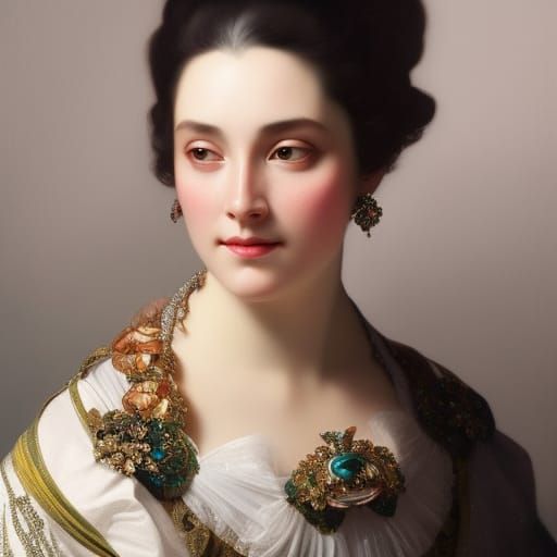 Baroque Lady in Triadic Colors