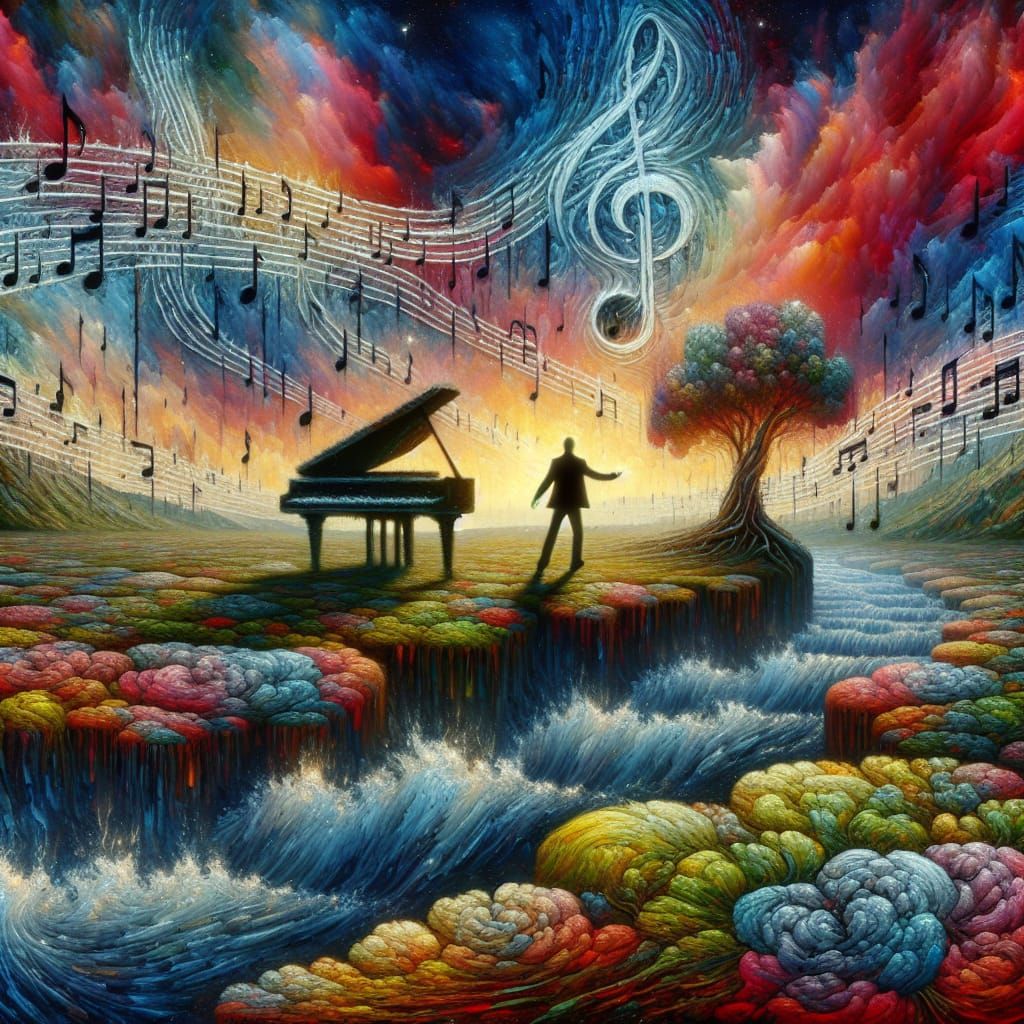 Musical Dreamscape with Crystalline Piano