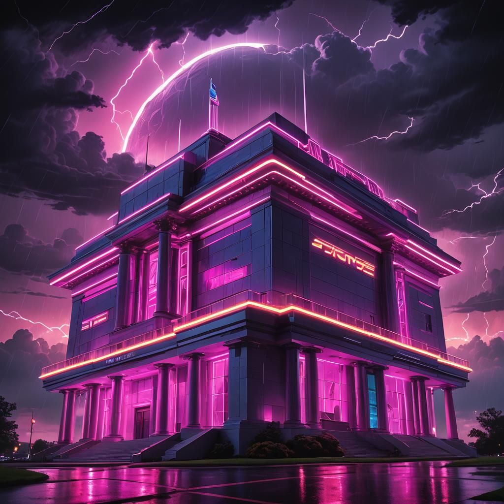 Synthwave Funeral Home Spaceship Invades US Capitol