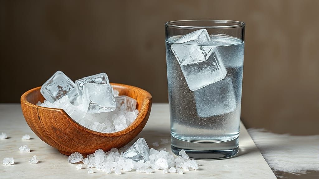 Crystal Water, Rock Salt Still Life in Muted Tones