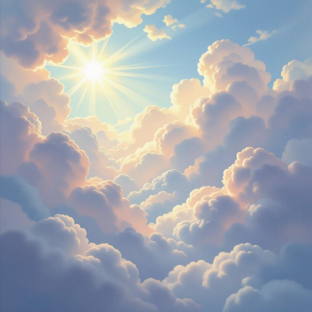 Ice Cream Clouds in Impressionist Gouache Style