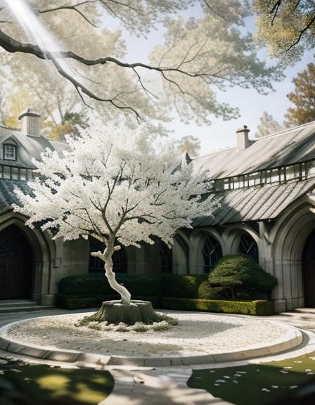 Majestic White Tree of Gondor in Sunlight