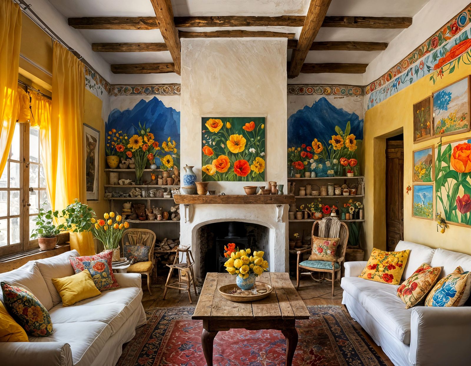 Petrykivka Hearth with Folk Art Motifs