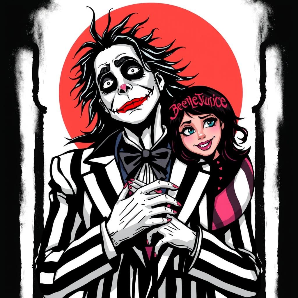 Beetlejuice Inspired Stylized Portrait