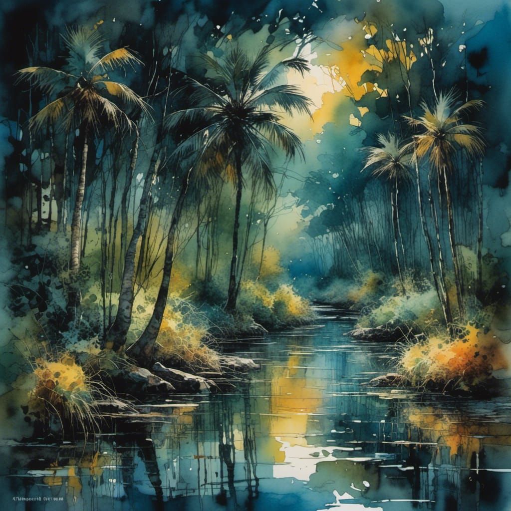 The river flows silently....