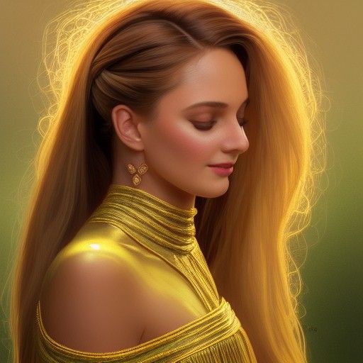 Elegant Woman with Golden Hair in Detailed Portrait