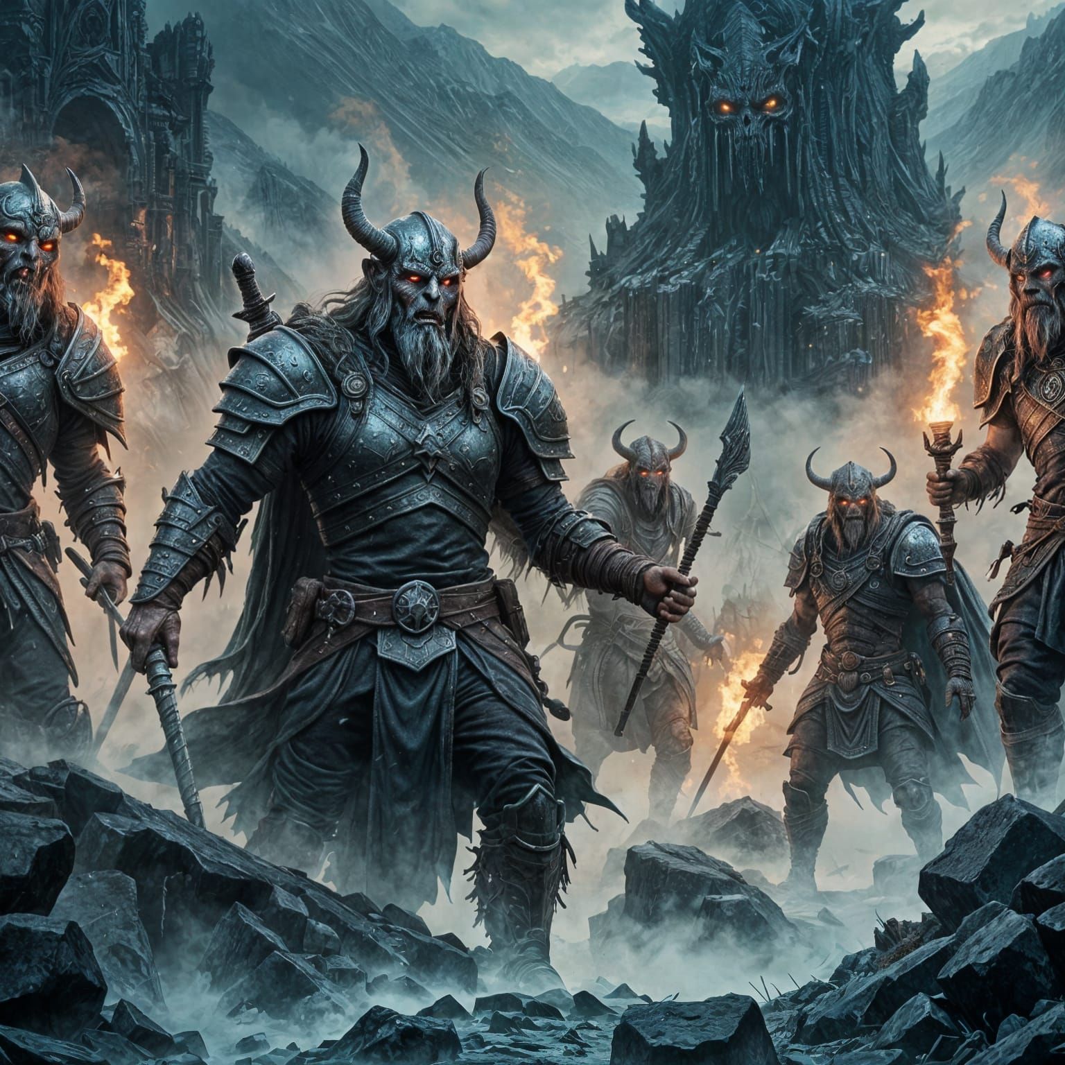 Three Draugr in Detailed Fantasy Art